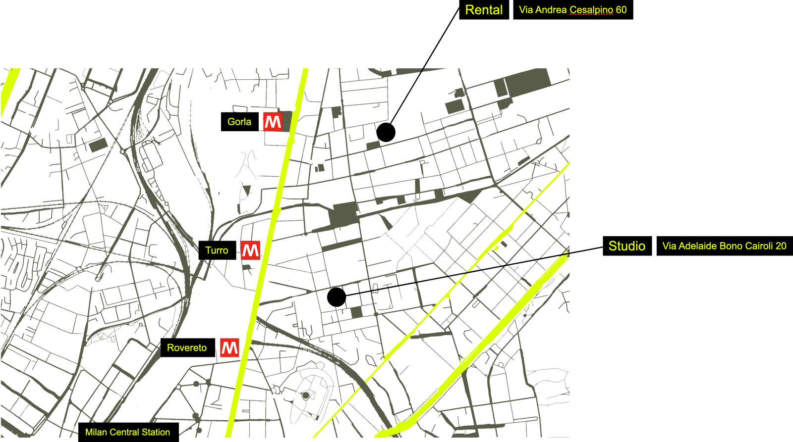 Studio location map